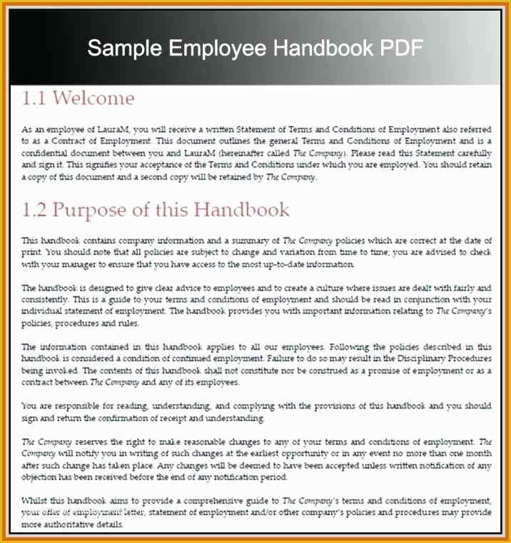 Free Handbook Template Word Of 7 8 Employee Handbook Example