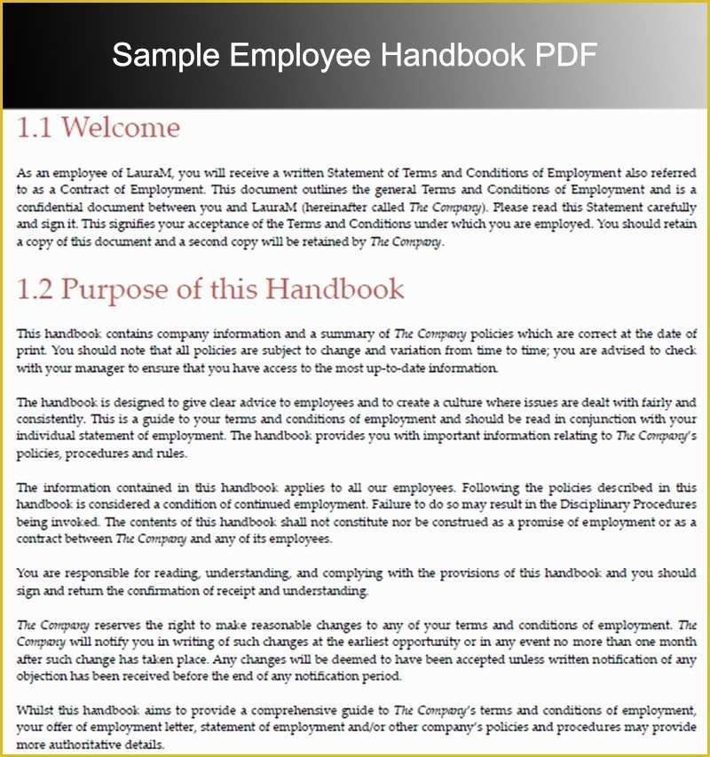 Free Handbook Template Word Of Employee Handbook Template Beepmunk