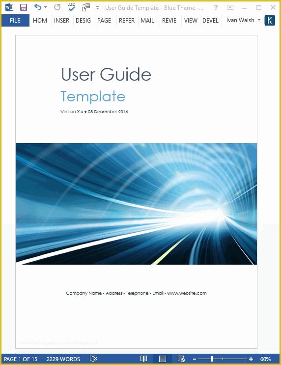 Free Handbook Template Word Of User Guide Template – Download Ms Word Templates and Free