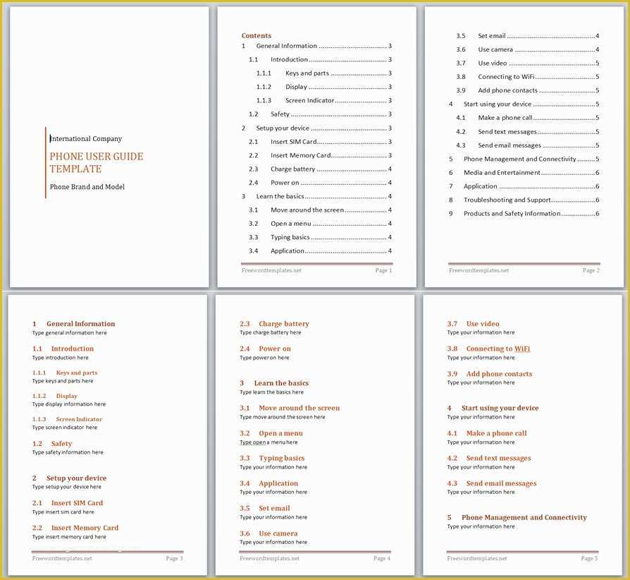 Free Handbook Template Word Of User Manual