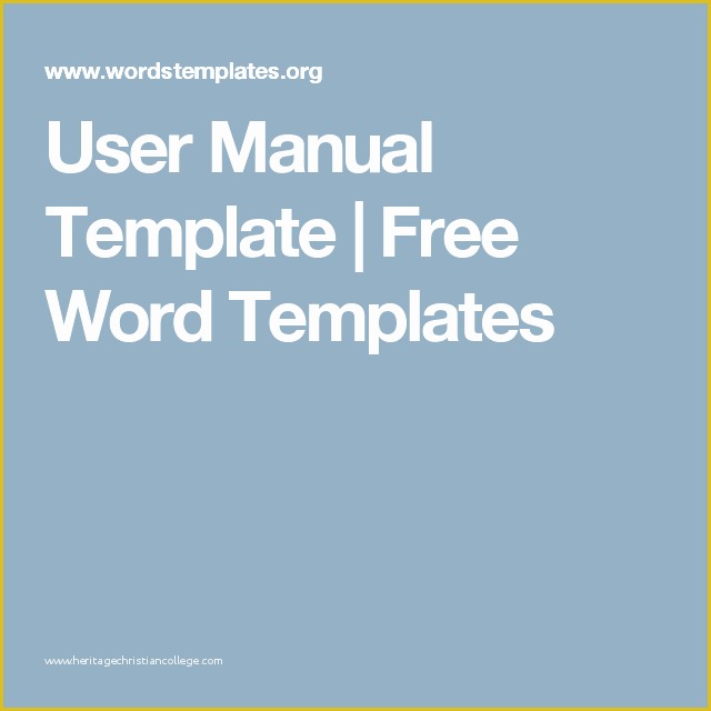 Free Handbook Template Word Of User Manual Template Free Word Templates