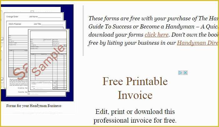 Free Handyman Invoice Template Of 5 Handyman Invoice Template