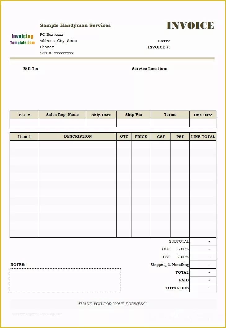 33 Free Handyman Invoice Template