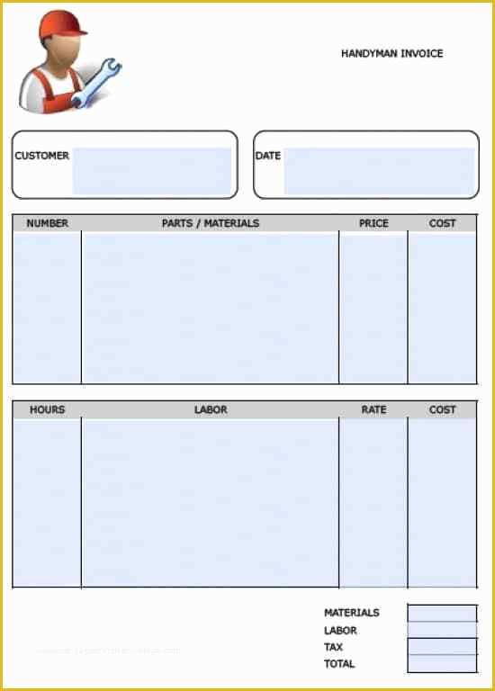 Free Handyman Invoice Template Of Handyman Invoice Free Download Printable Templates Lab