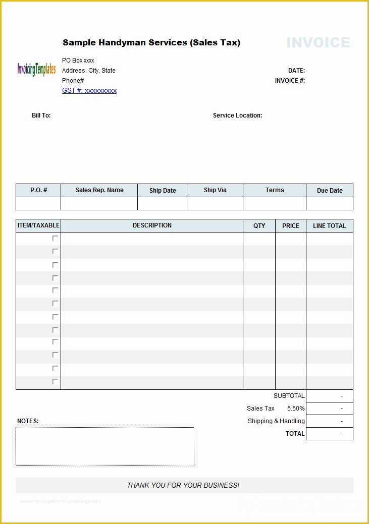 Free Handyman Invoice Template Of Handyman Invoice Template Free Handyman Invoice forms