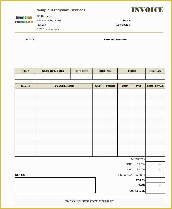 Free Handyman Invoice Template Of Handyman Invoice Templates 4 Free Word Pdf format