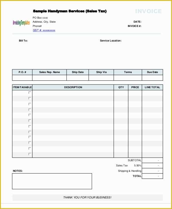 Free Handyman Invoice Template Of Handyman Invoice Templates 4 Free Word Pdf format