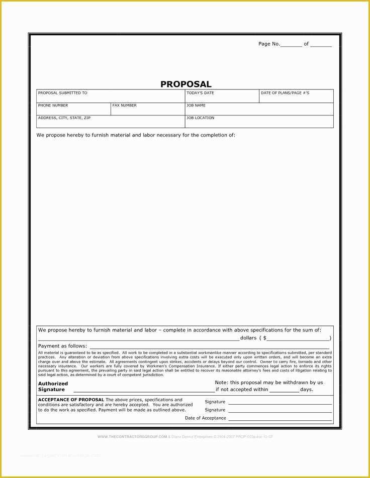 Free Handyman Proposal Templates Of Blank Estimate form