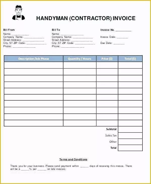 Free Handyman Proposal Templates Of Handyman Proposal Template Handyman Invoice Template and