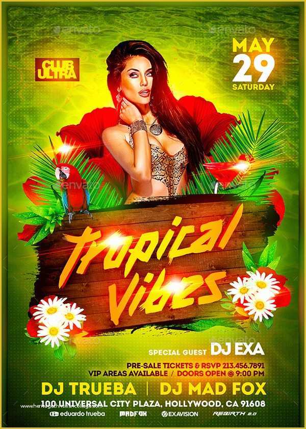 Free Hawaiian Luau Flyer Template Of 25 Tropical Party Flyer Templates Free & Premium Download