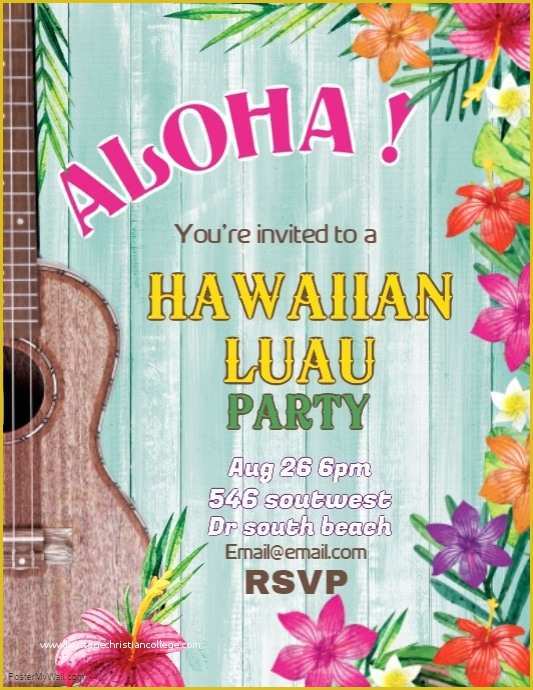 Free Hawaiian Luau Flyer Template Of Copy Of Aloha Hawaiian Luau Flyer Template