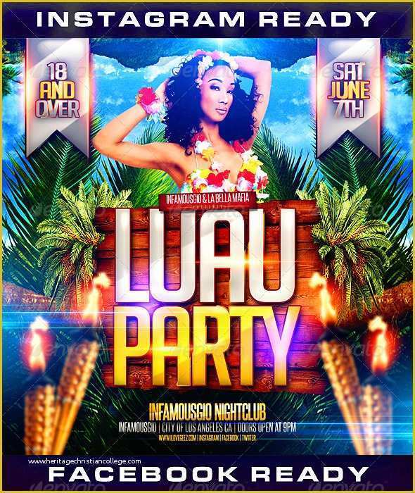 Free Hawaiian Luau Flyer Template Of Luau Party 1 by Infamousgio