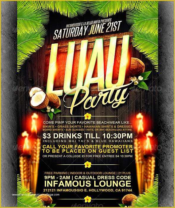 Free Hawaiian Luau Flyer Template Of Luau Party 2 by Infamousgio