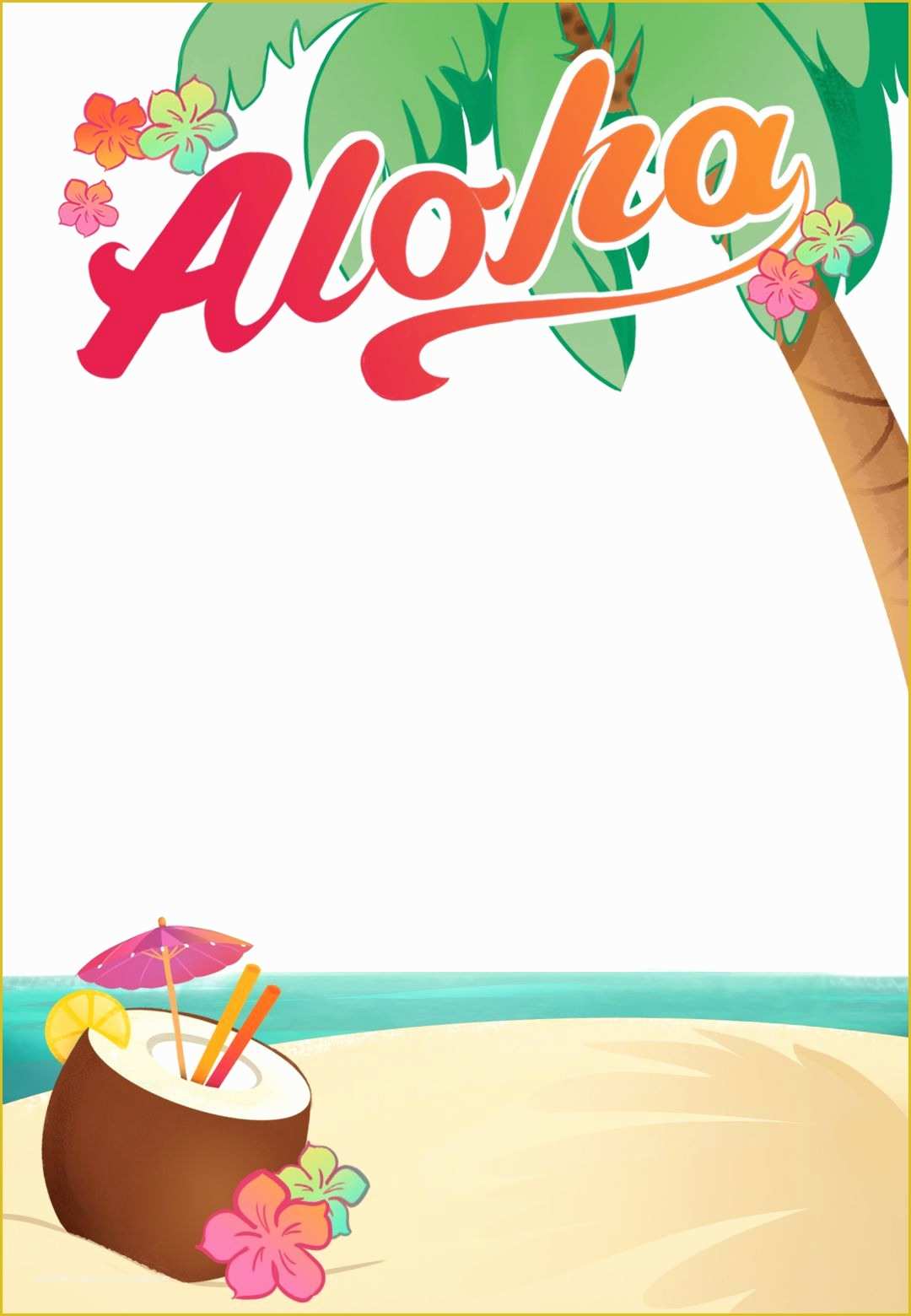 Free Hawaiian Luau Flyer Template Of Luau Party Free Printable Summer Party Invitation