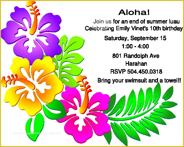 Free Hawaiian Luau Flyer Template Of Luau Party Invitation Clip Art at Clker Vector Clip
