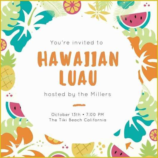 Free Hawaiian Luau Flyer Template Of Luau Party Pineapple Tropical Invitation Templates by Canva