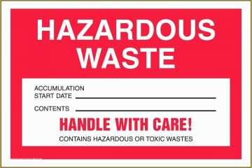 Free Hazardous Waste Label Template Of Accuform Signs Mhzw15psp