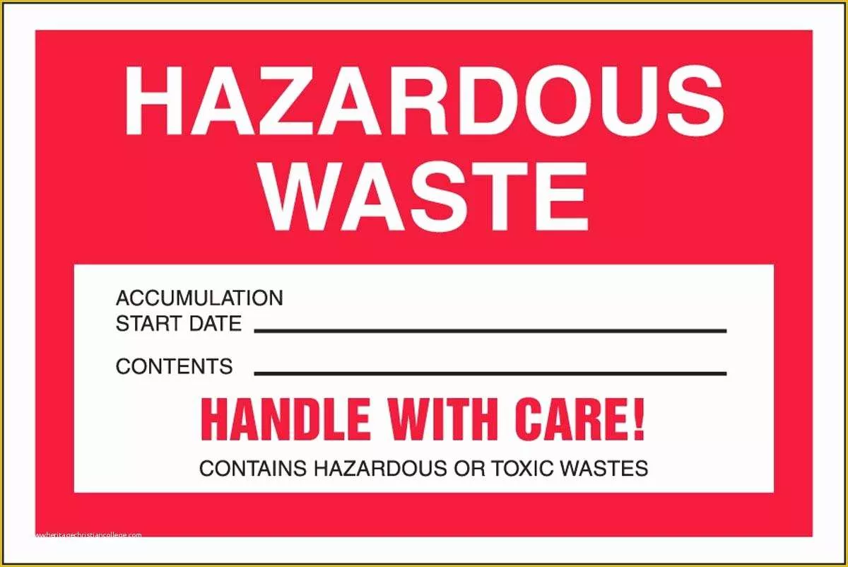 30 Free Hazardous Waste Label Template