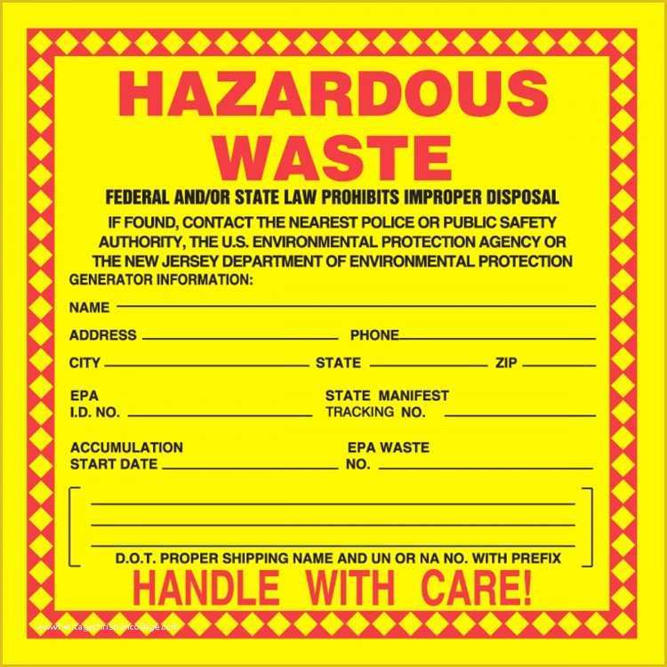 Free Hazardous Waste Label Template Of Hazardous Waste Label Templates Memosynergy