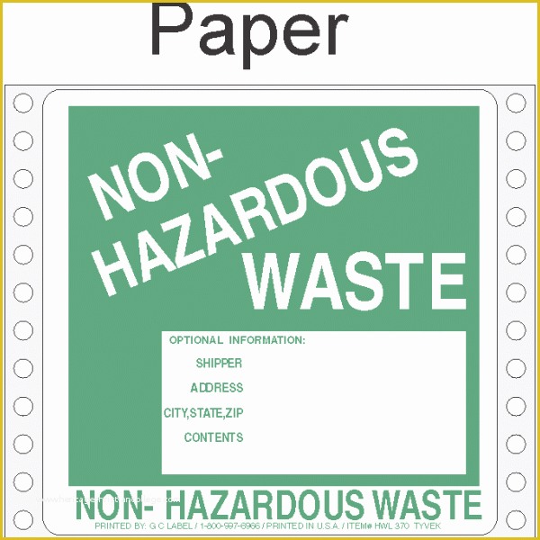 Free Hazardous Waste Label Template Of Laser Printer Non Hazardous Waste Labels Frompo