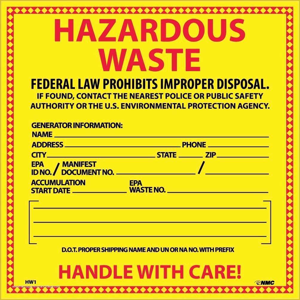 Free Hazardous Waste Label Template Of Proposed Haz Waste Generator Improvement Rule Part 3