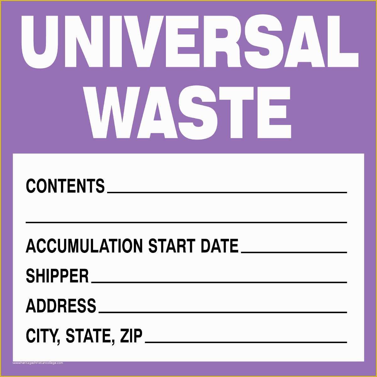 Free Hazardous Waste Label Template Of Universal Waste Label Template