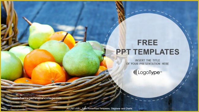 Free Health and Nutrition Powerpoint Templates Of Fresh Fruit Basket Food Ppt Templates