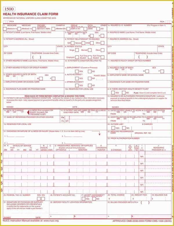Free Health Insurance Claim form 1500 Template Of Auto Insurance Quote form Template Templates Resume