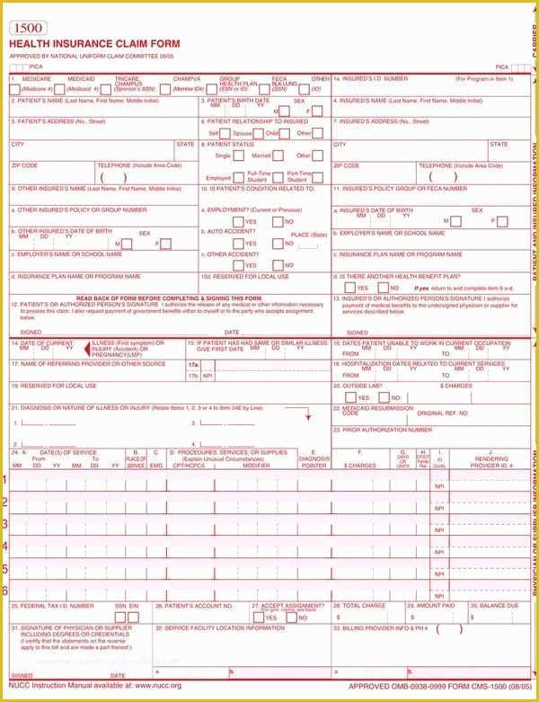 Free Health Insurance Claim form 1500 Template Of Auto Insurance Quote form Template Templates Resume