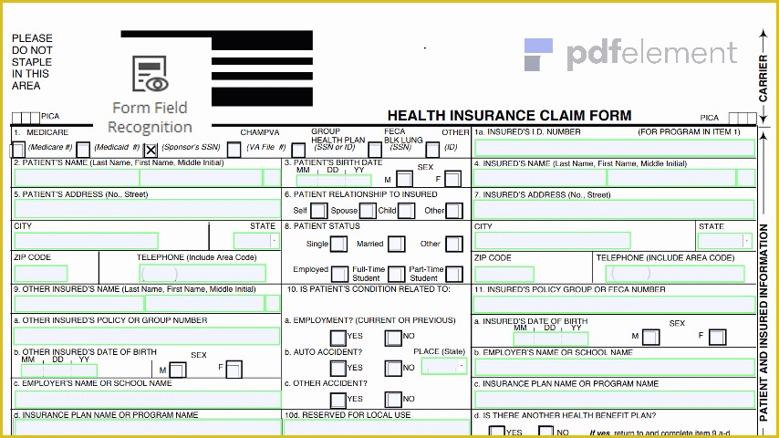Free Health Insurance Claim form 1500 Template Of Cms 1500 Free Download Create Edit Fill and Print Pdf