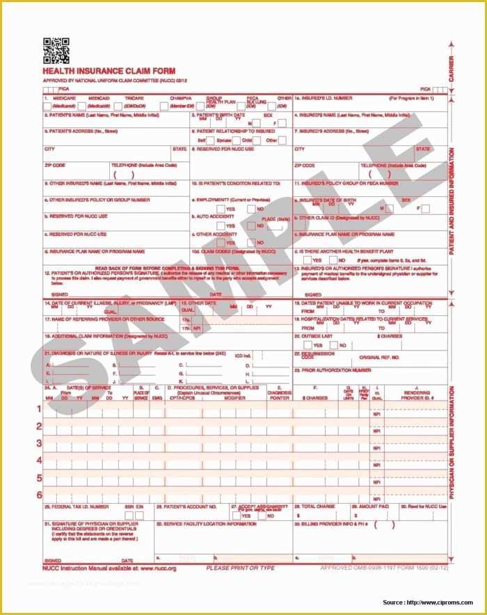 Free Health Insurance Claim form 1500 Template Of Hcfa 1500 Claim form Fillable Pdf form Resume Examples