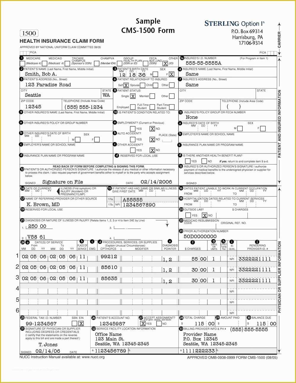 Free Health Insurance Claim form 1500 Template Of Hcfa 1500 Claim form Free Download forms 5021