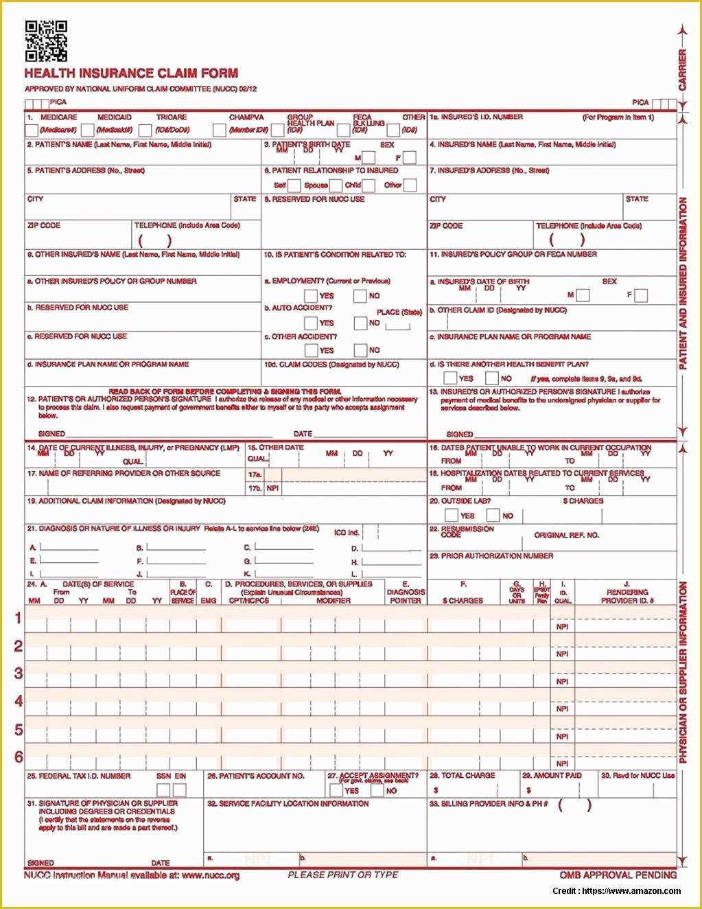 Free Health Insurance Claim form 1500 Template Of Health Insurance Claim forms 1500 form Resume Examples