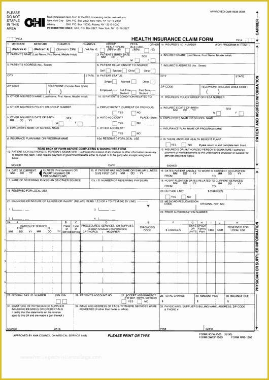 Free Health Insurance Claim form 1500 Template Of top Ghi Claim form Templates Free to In Pdf format