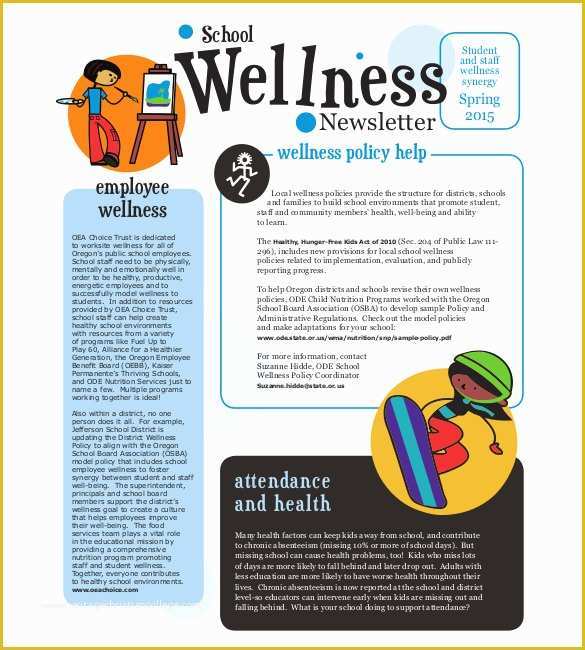 Free Health Newsletter Templates Of 7 School Newsletter Templates Free Sample Example