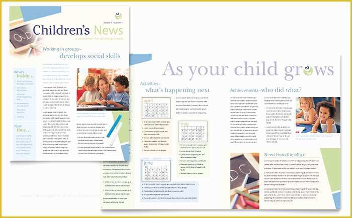 Free Health Newsletter Templates Of Child Care & Preschool Newsletter Template Design