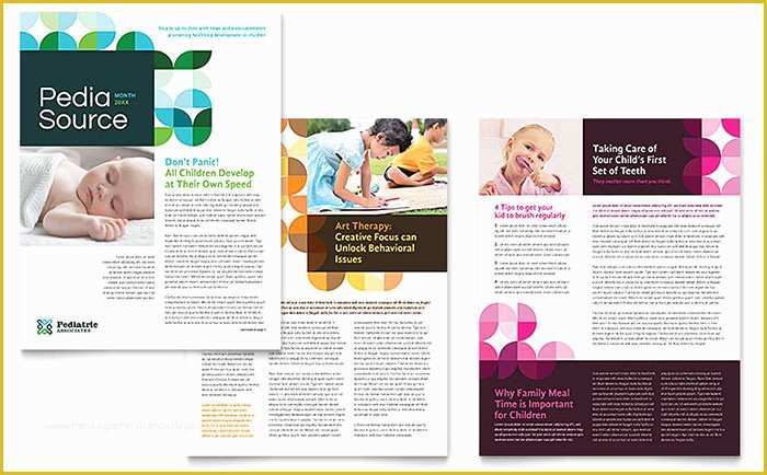 Free Health Newsletter Templates Of Pediatric Doctor Newsletter Template Design