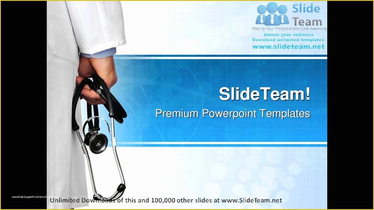 Free Healthcare Powerpoint Templates Of Doctor with Stethoscope Medical Powerpoint Templates