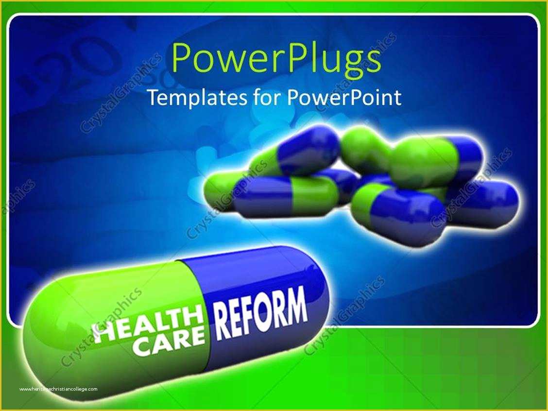 Free Healthcare Powerpoint Templates Of Powerpoint Template Green and Blue Capsule Pills Close