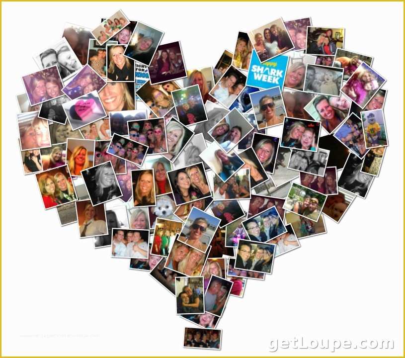 Free Heart Shaped Photo Collage Template Psd Printable Templates