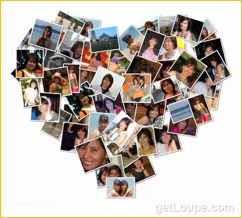 heart shape collage for free