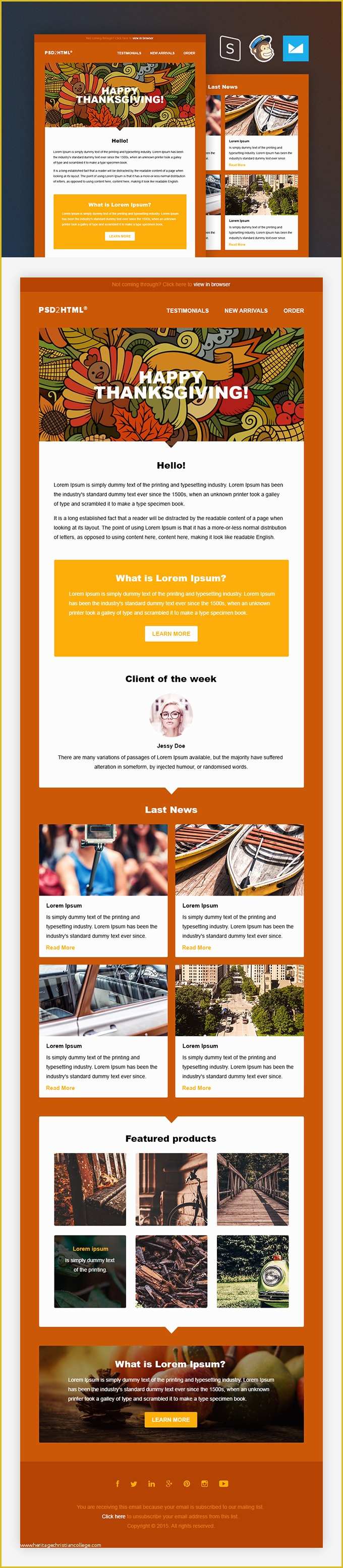Free Hoa Newsletter Templates Of Free Thanksgiving Email Template HTML Pdf