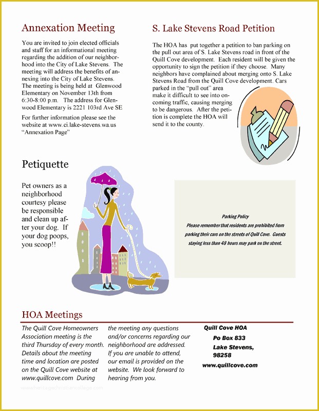 Free Hoa Newsletter Templates Of Hoa Templates