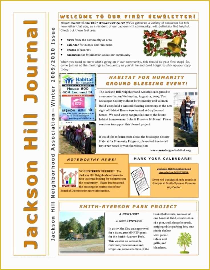 Free Hoa Newsletter Templates Of Jackson Hill Neighborhood association Newsletter Design