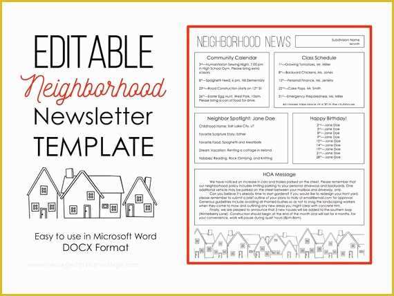 Free Hoa Newsletter Templates Of Newsletter Template for Microsoft Word Neighborhood