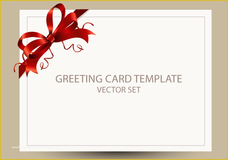 Free Holiday Card Templates Of Freebie Greeting Card Templates with Red Bow – Ai Eps