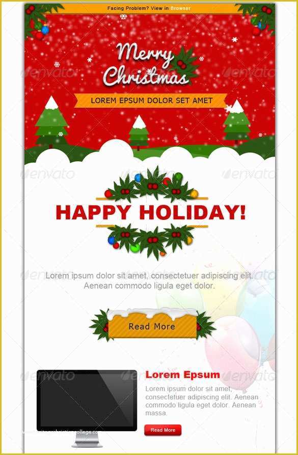 Free Holiday Email Templates for Business Of 38 Christmas Email Newsletter Templates Free Psd Eps