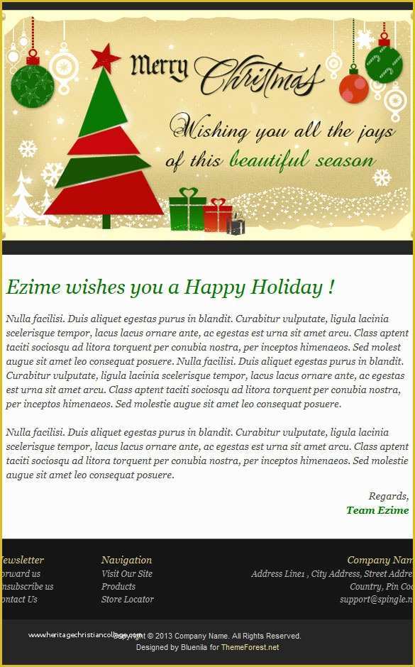 Free Holiday Email Templates for Business Of 70 Christmas Email Templates – Free Psd Eps Ai HTML