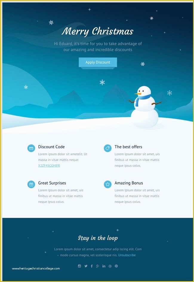 Free Holiday Email Templates Of 25 Best Christmas Email Newsletter Templates 2016 Designmaz