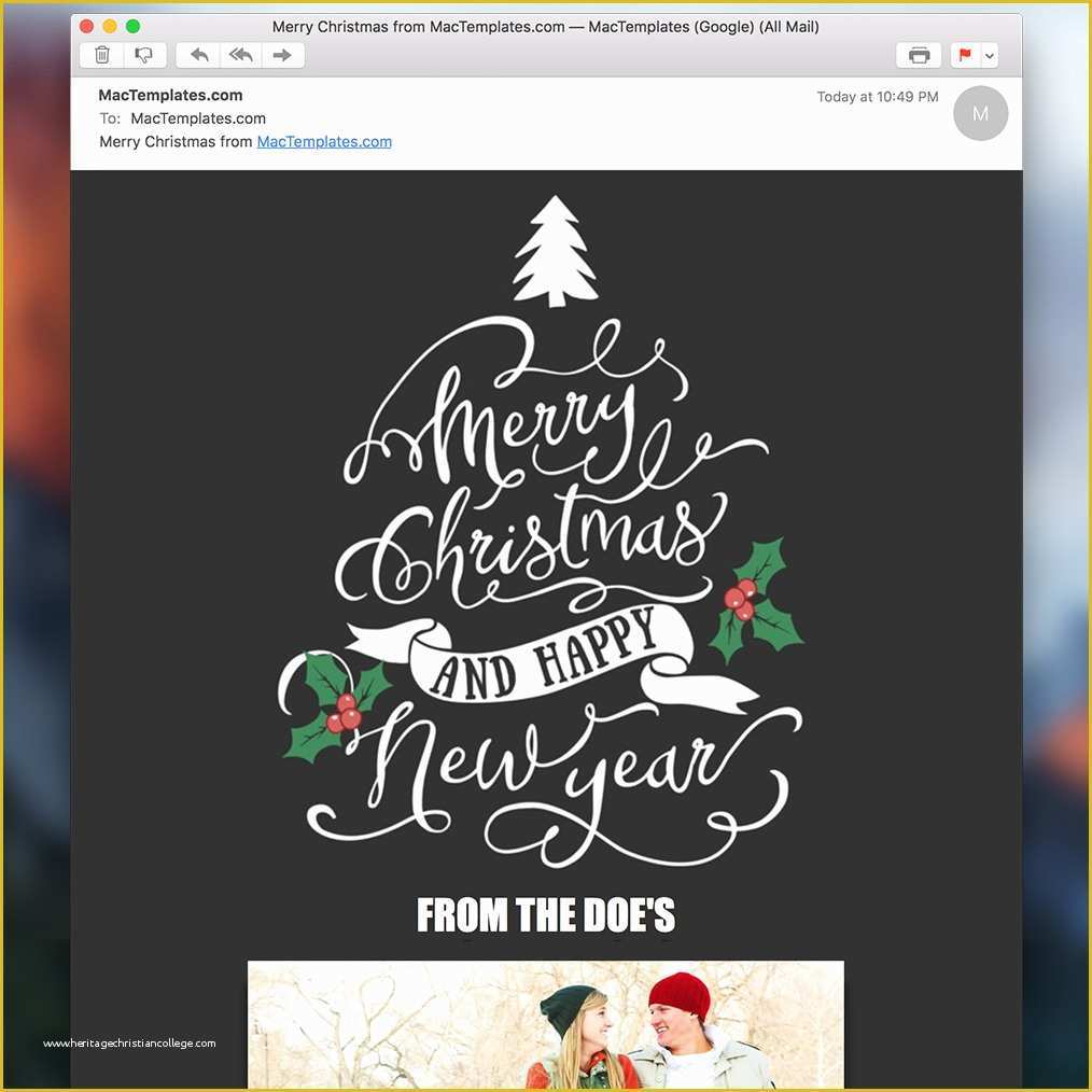 Free Holiday Email Templates Of Christmas Email Card Mail Stationary Mactemplates